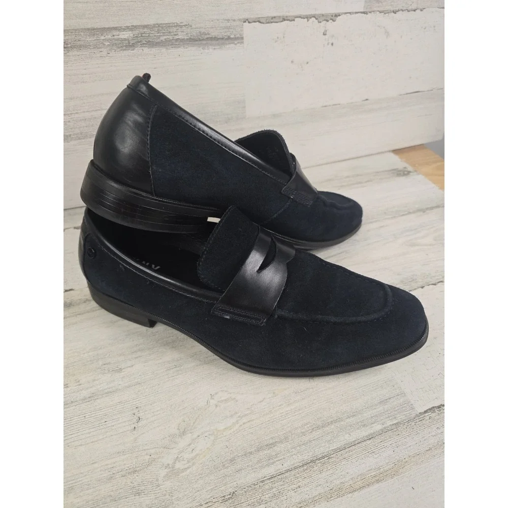 DKNY Men's 2001 Lance Blue Suede Penny Loafer Shoes 9  EUC‎